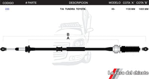 Chicote Selector de Velocidades T/A Toyota Tundra Modelo.2000-