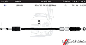 Chicote Selector de Velocidades Toyota Corolla Modelo.2007-