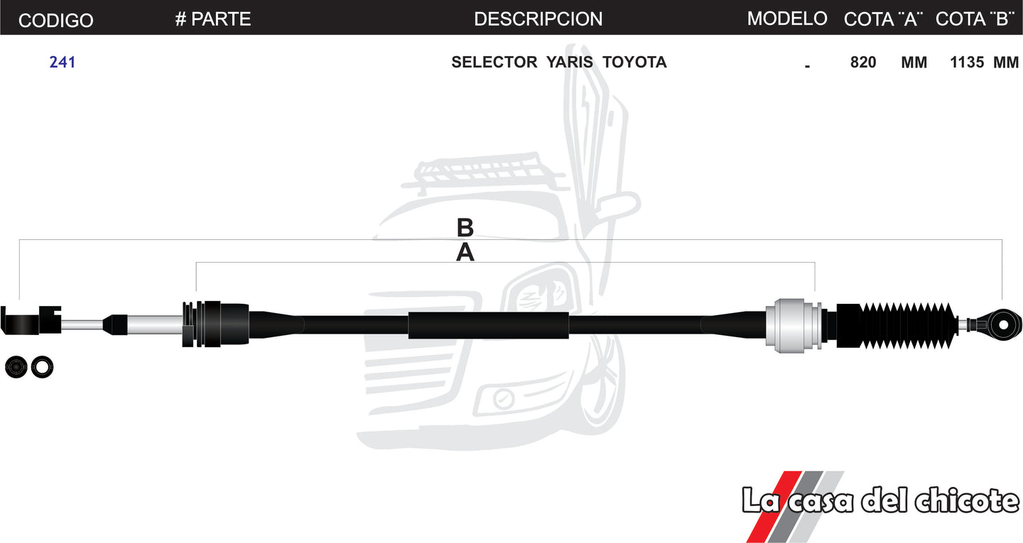 Chicote Selector de Velocidades Toyota Yaris