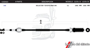 Chicote Selector de Velocidades Toyota Hino 300 Modelo.2012-