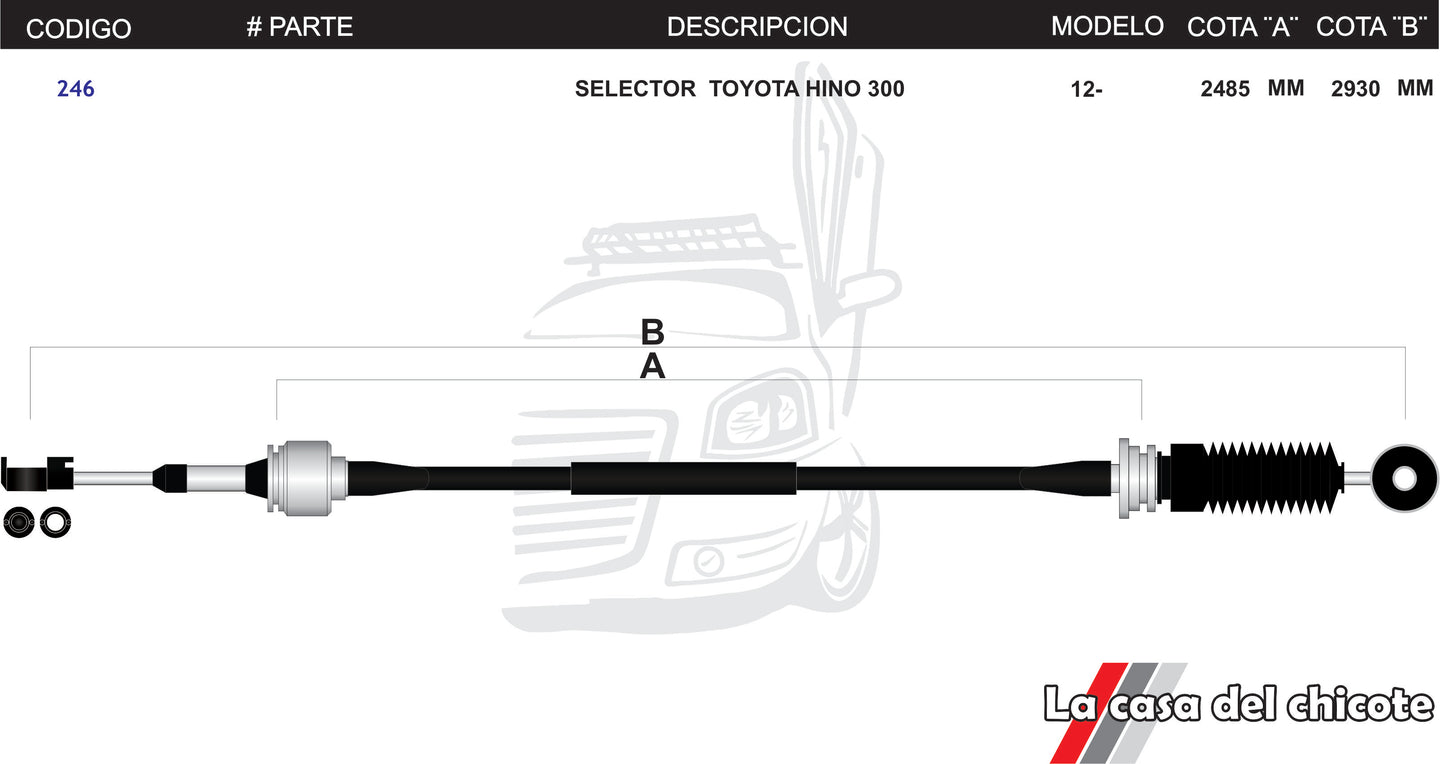 Chicote Selector de Velocidades Toyota Hino 300 Modelo.2012-