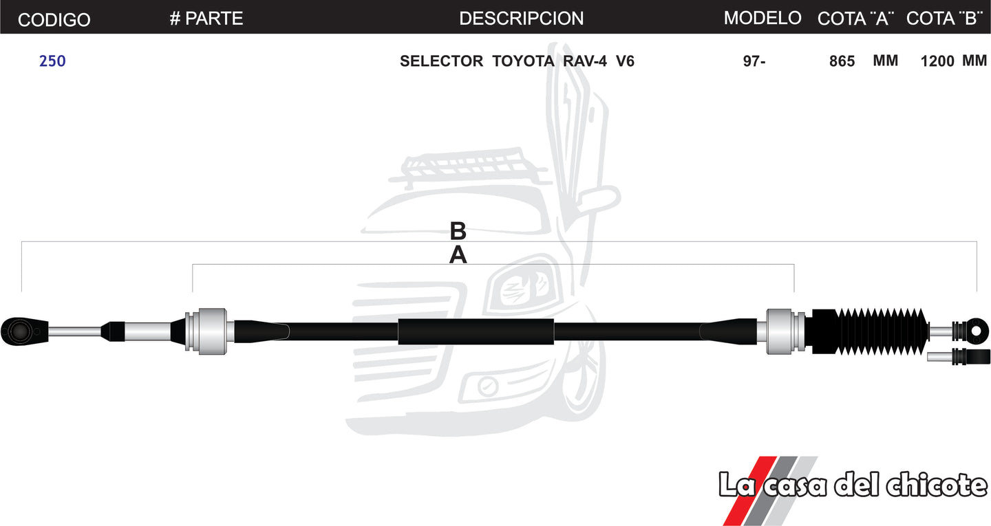 Chicote Selector de Velocidades Toyota Rav-4 V6 Modelo.97-