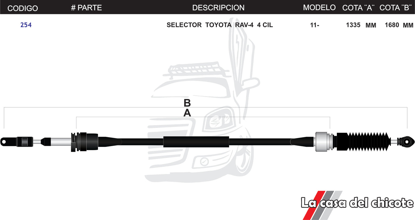 Chicote Selector de Velocidades Toyota Rav-4 4cil Modelo.2011-