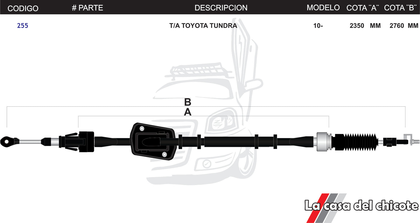 Chicote Selector de Velocidades T/A Toyota Tundra Modelo.2010-