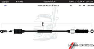 Chicote Selector de Velocidades Mazda Sedan Modelo.2006-