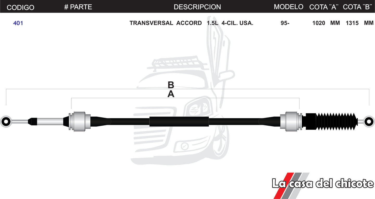 Chicote Transversal Honda Accord 1.5L U.S.A Modelo.95-