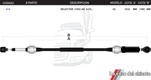 Chicote Selector de Velocidades Honda Civic AD 4cil. Modelo.2003-