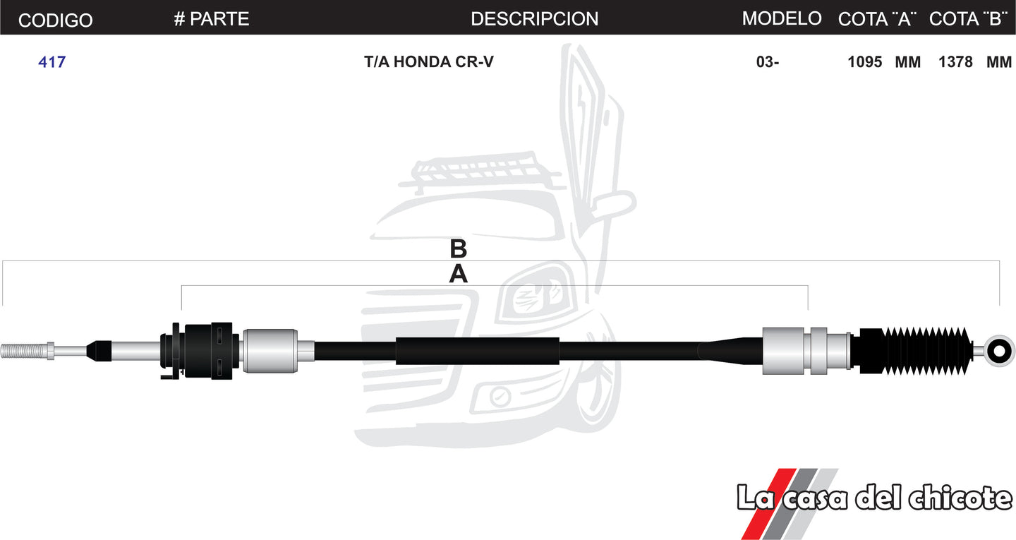 Chicote Selector de Velocidades Honda Cr-v Modelo.2003-