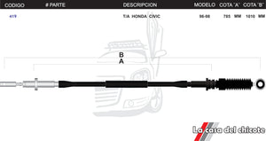 Chicote Selector de Velocidades T/A Honda Civic Modelo.98-99