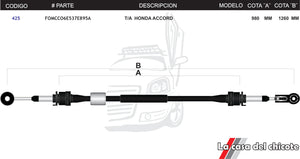 Chicote Selector De Velocidades T/A Honda Accord