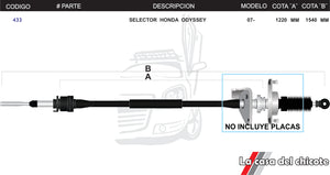 Chicote Selector de Velocidades Honda Odyssey Modelo.2007-