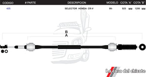 Chicote Selector de Velocidades Honda Cr-v Modelo.99-