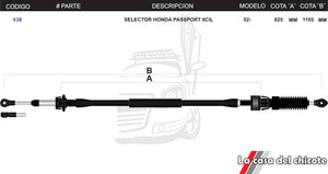 Chicote Selector de Velocidades Honda Passport Modelo.2002-