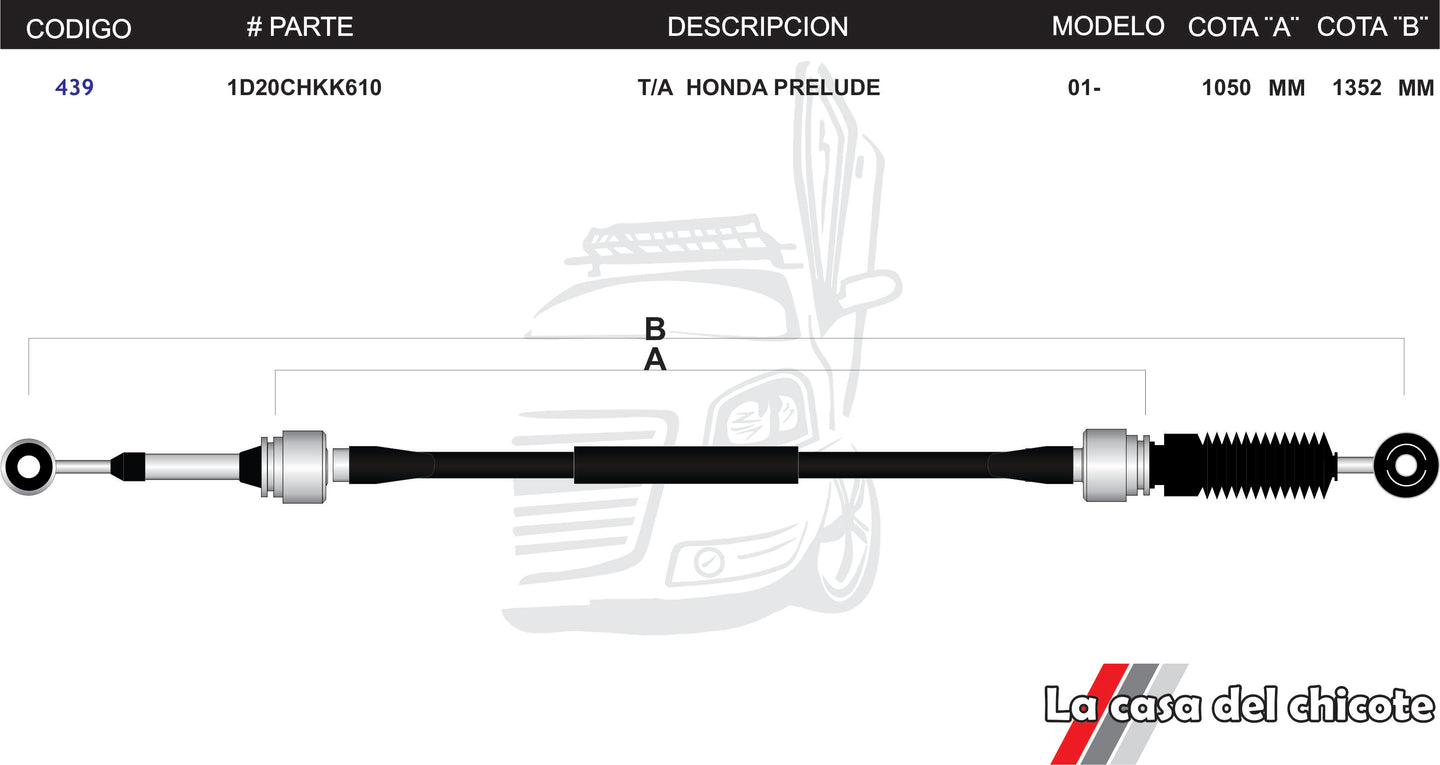 Chicote Selector de Velocidades T/A Honda Prelude Modelo.2001-