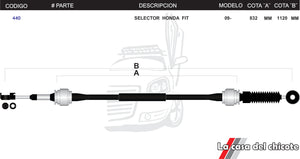 Chicote Selector de Velocidades Honda Fit Modelo.2009-