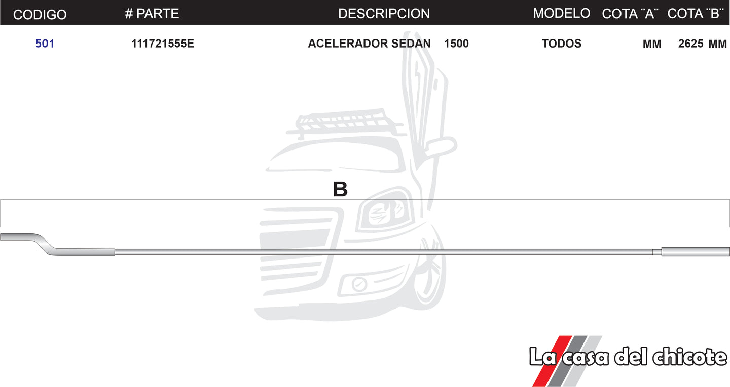 Chicote de Acelerador Sedan 1500 Modelo-Todos