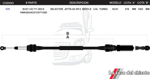 Chicote Selector de Velocidades Jetta A4 Beetle 2.0L Turbo Mod.92-01