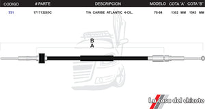 Chicote Selector De Velocidades Caribe Atlantic Modelo.78-84