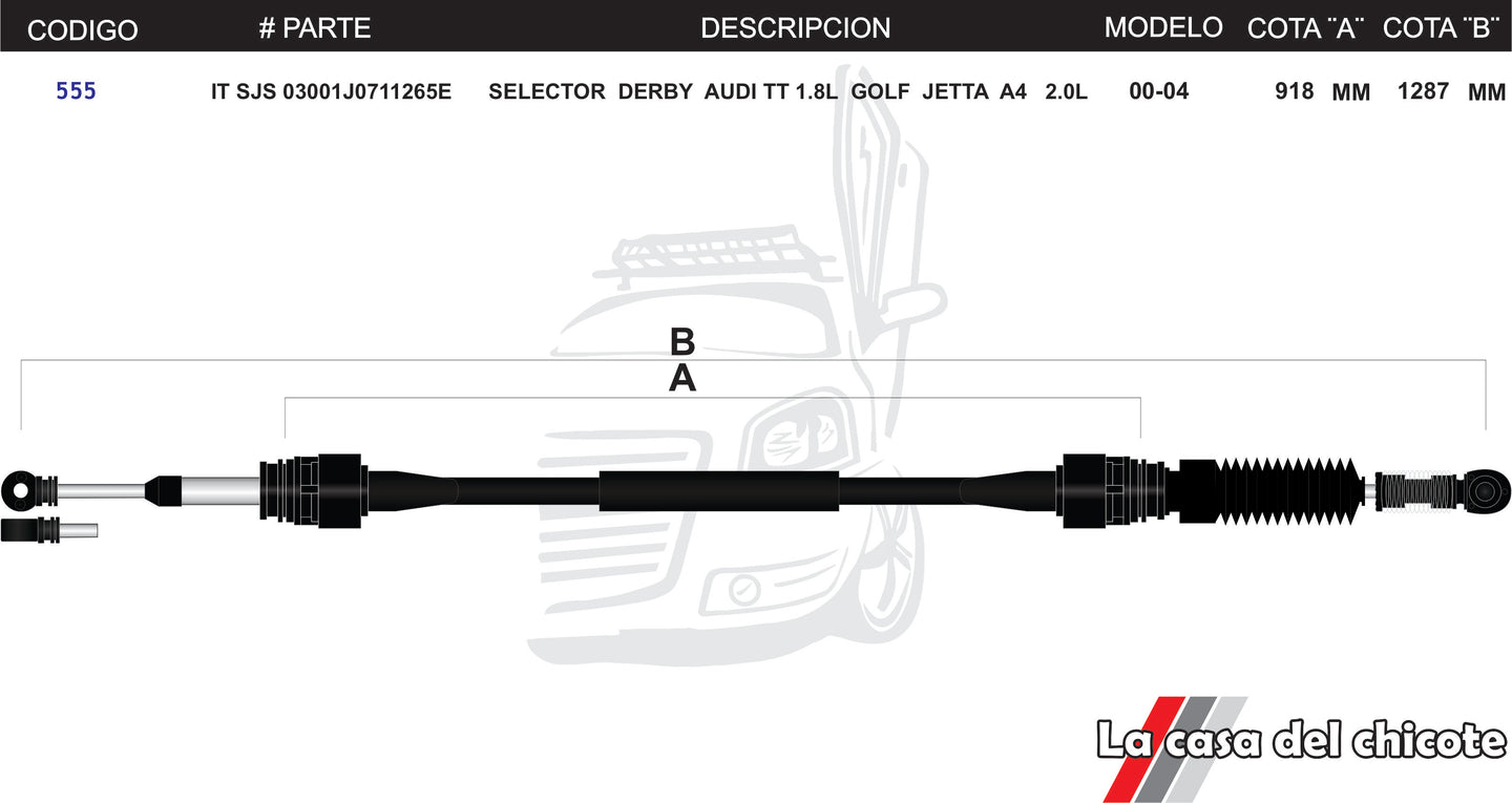 Chicote Selector De Velocidades Golf Jetta Derby A4 Modelo.00-04