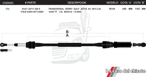 Chicote Transversal Golf Jetta Derby A4 Modelo.00-04