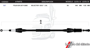 Chicote Selector de Velocidades Golf 2.0L Mod.2000-