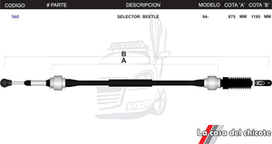 Chicote Selector de Velocidades Beetle Mod.94-