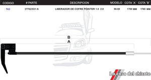 Chicote Liberador de Cofre Pointer 1.8L Modelo.98-08