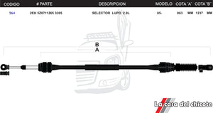 Chicote Selector De Velocidades Lupo 2.0L Modelo.2005-