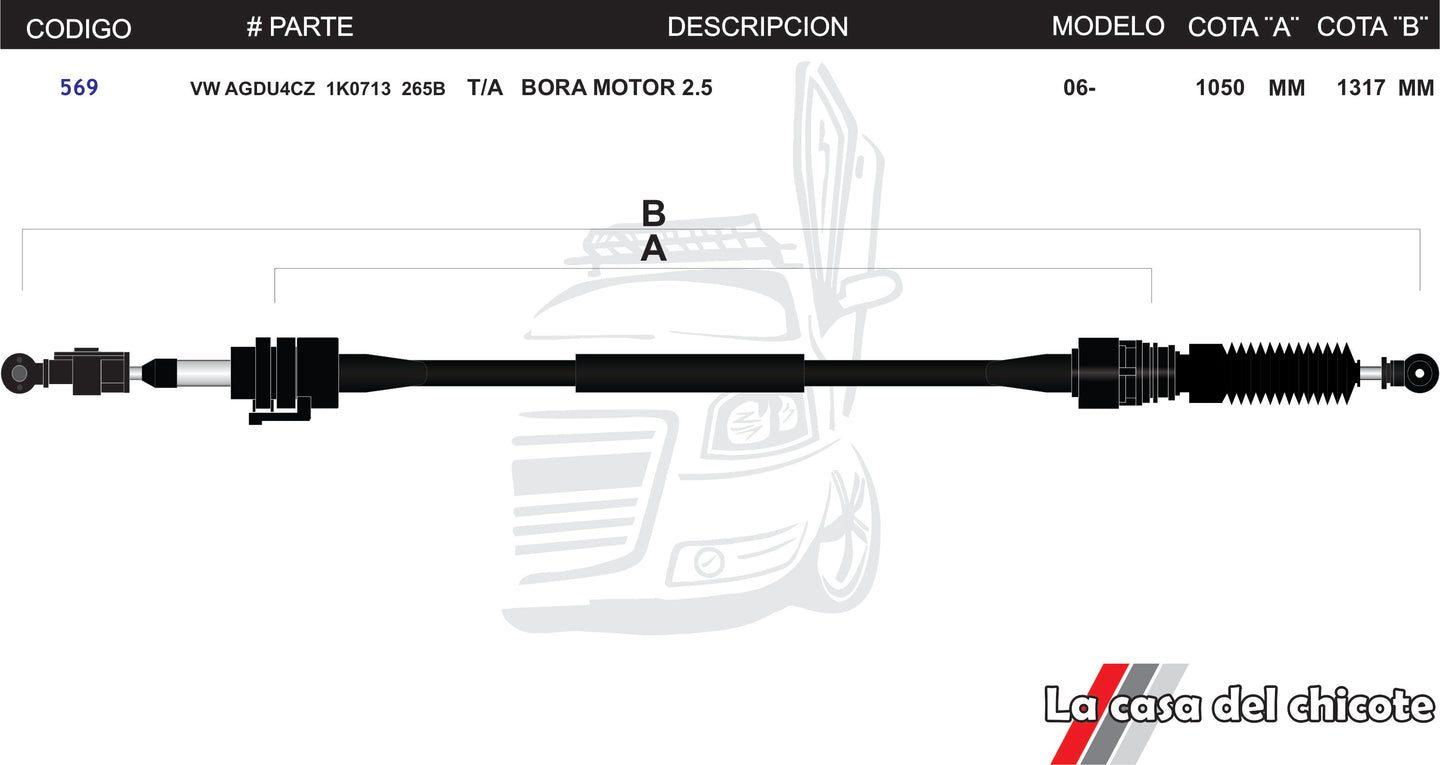 Chicote Selector De Velocidades Bora Modelo.2006-