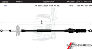 Chicote Selector de Velocidades T/A Beetle,Golf,Jetta Mod.99-00