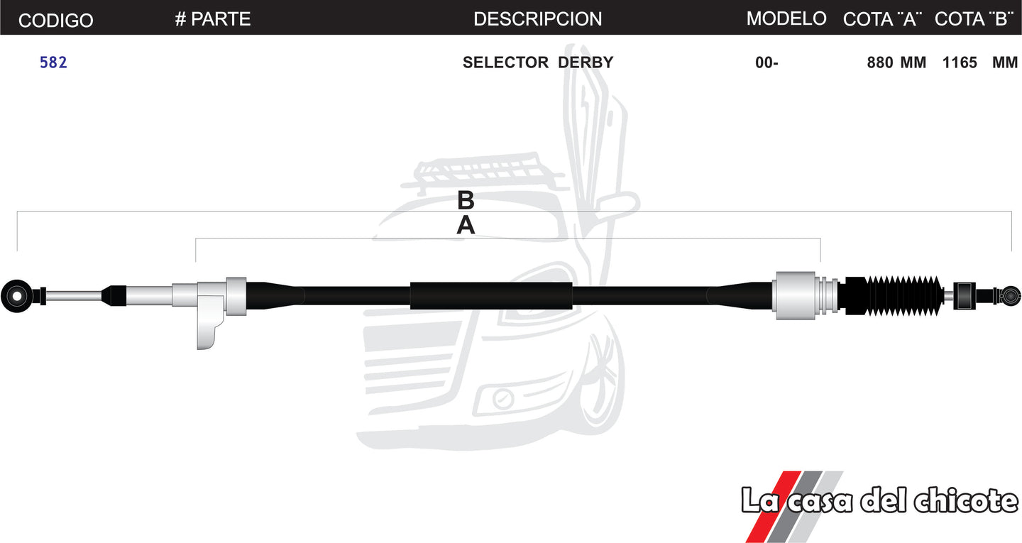 Chicote Selector de Velocidades Derby Modelo.2000-