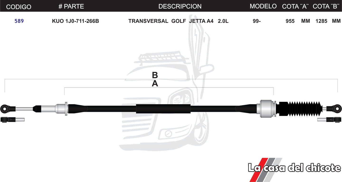 Chicote Transversal Golf Jetta A4 2.0L Modelo.99-