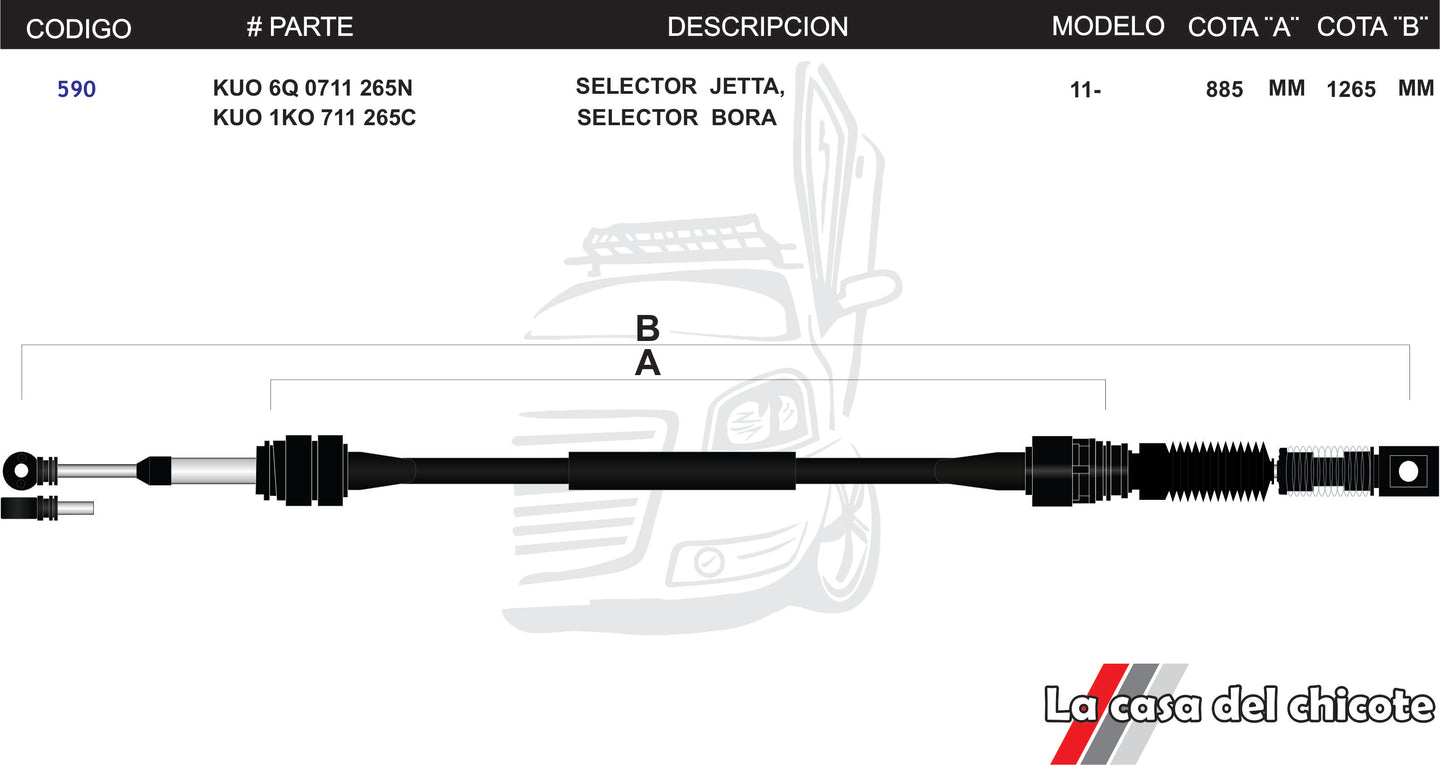 Chicote Selector de Velocidades Jetta Bora Modelo.2011-