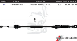 Chicote Selector de Velocidades Saveiro 1.6L 4cil Modelo.02-12