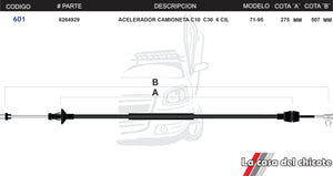 Chicote de Acelerador Camioneta C10 C30 6cil. Modelo.71-95