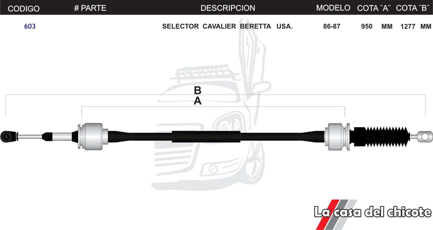 Chicote Selector de Velocidades Cavalier Beretta USA Modelo.86-87