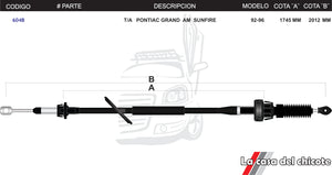 Chicote Selector de Velocidades T/A Pontiac Grand Am Sufiere Modelo.92-96