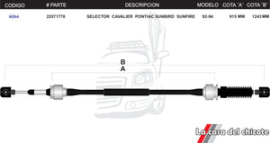 Chicote Selector de Velocidades Cavalier Pontiac Sunbird Surfire Modelo.92-94