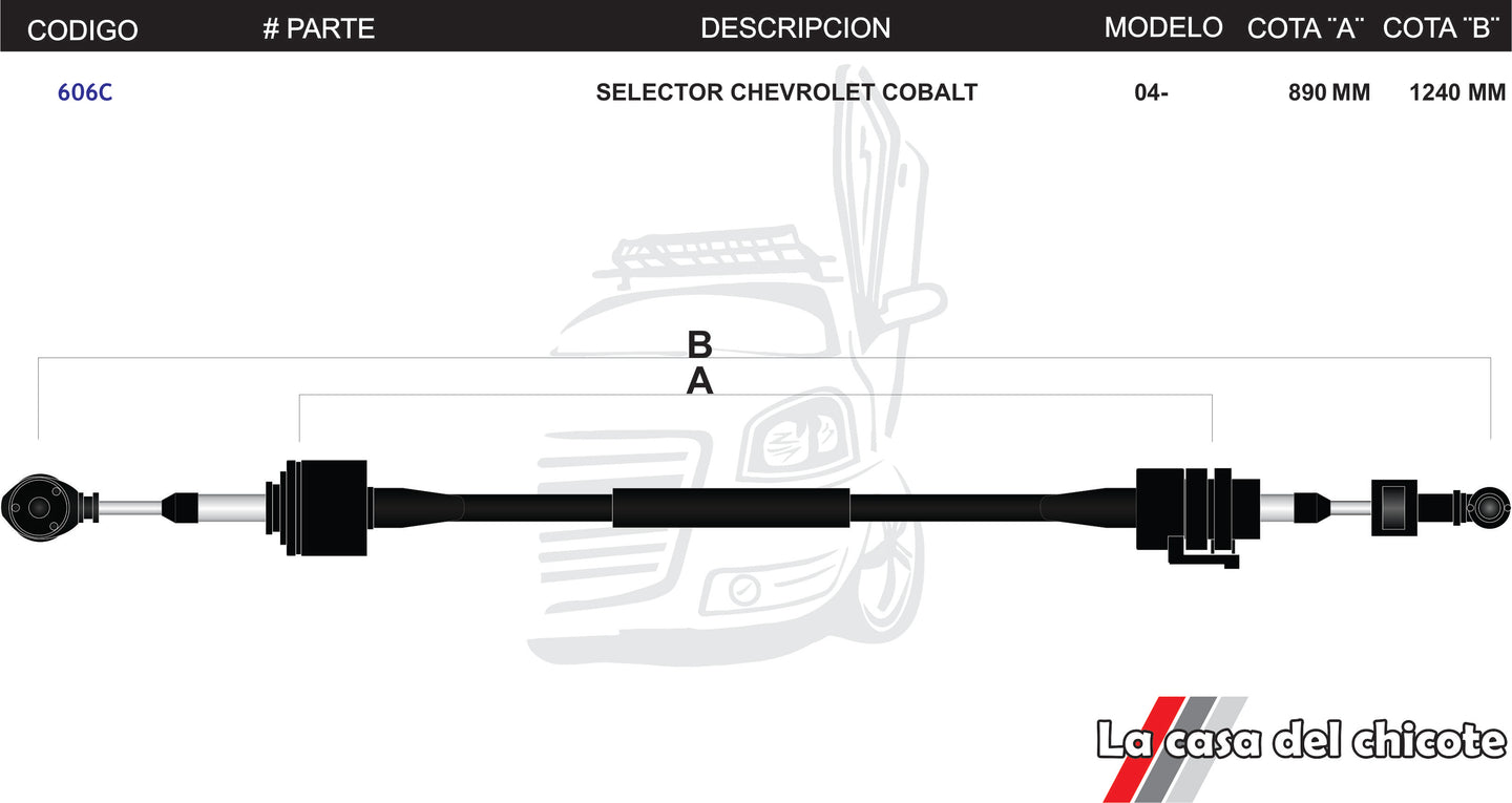 Chicote Selector de Velocidades Chevrolet Cobalt Modelo.2004-