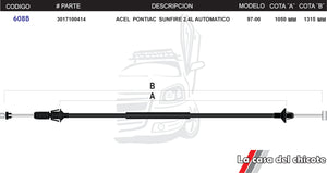 Chicote de Acelerador Pontiac Sunfire 2.4L Automatico Modelo.97-00