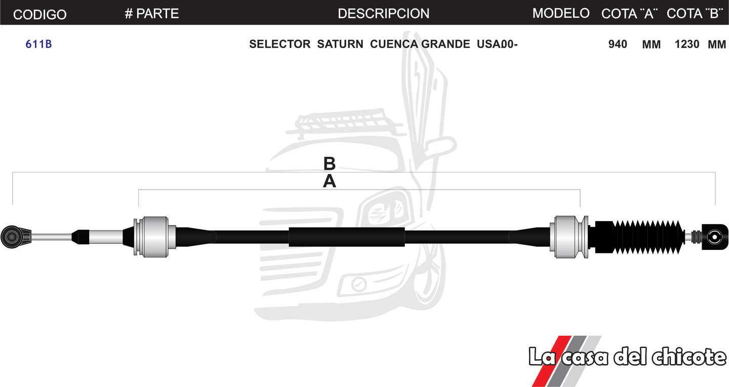 Chicote Selector de Velocidades Saturn Cuanca Grande USA Modelo.2000-