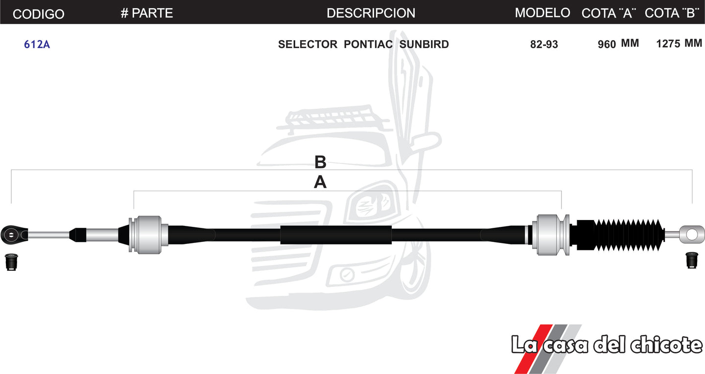 Chicote Selector de Velocidades Pontiac Sunbird Modelo.82-93