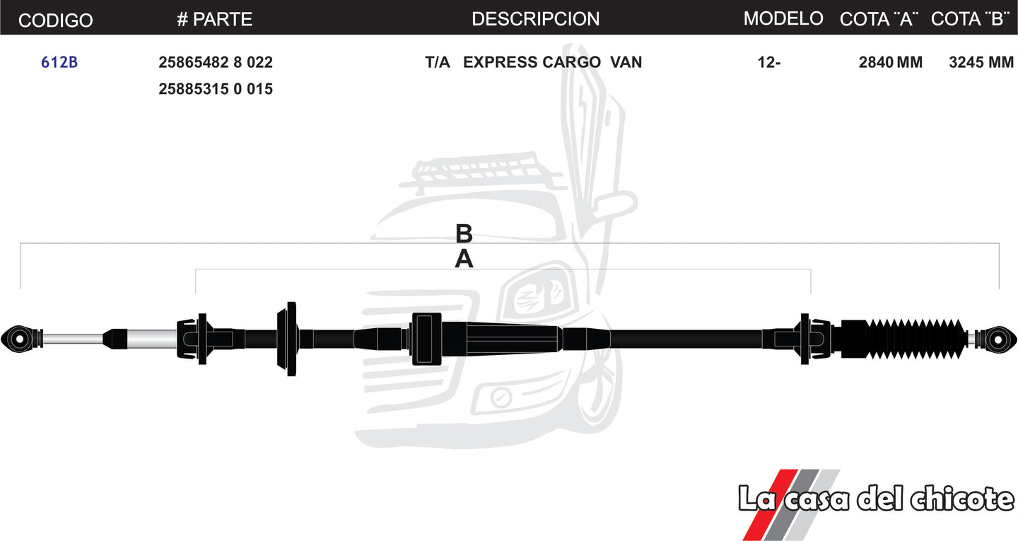 Chicote Selector de Velocidades T/A Express Van Cargo Modelo.2012-