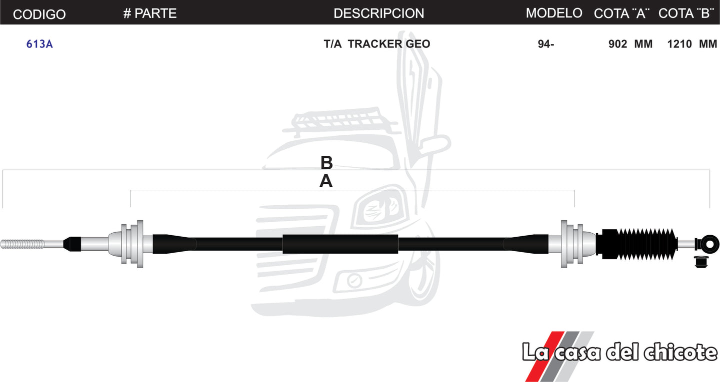 Chicote Selector De Velocidades T/A Tracker Geo Modelo.94-