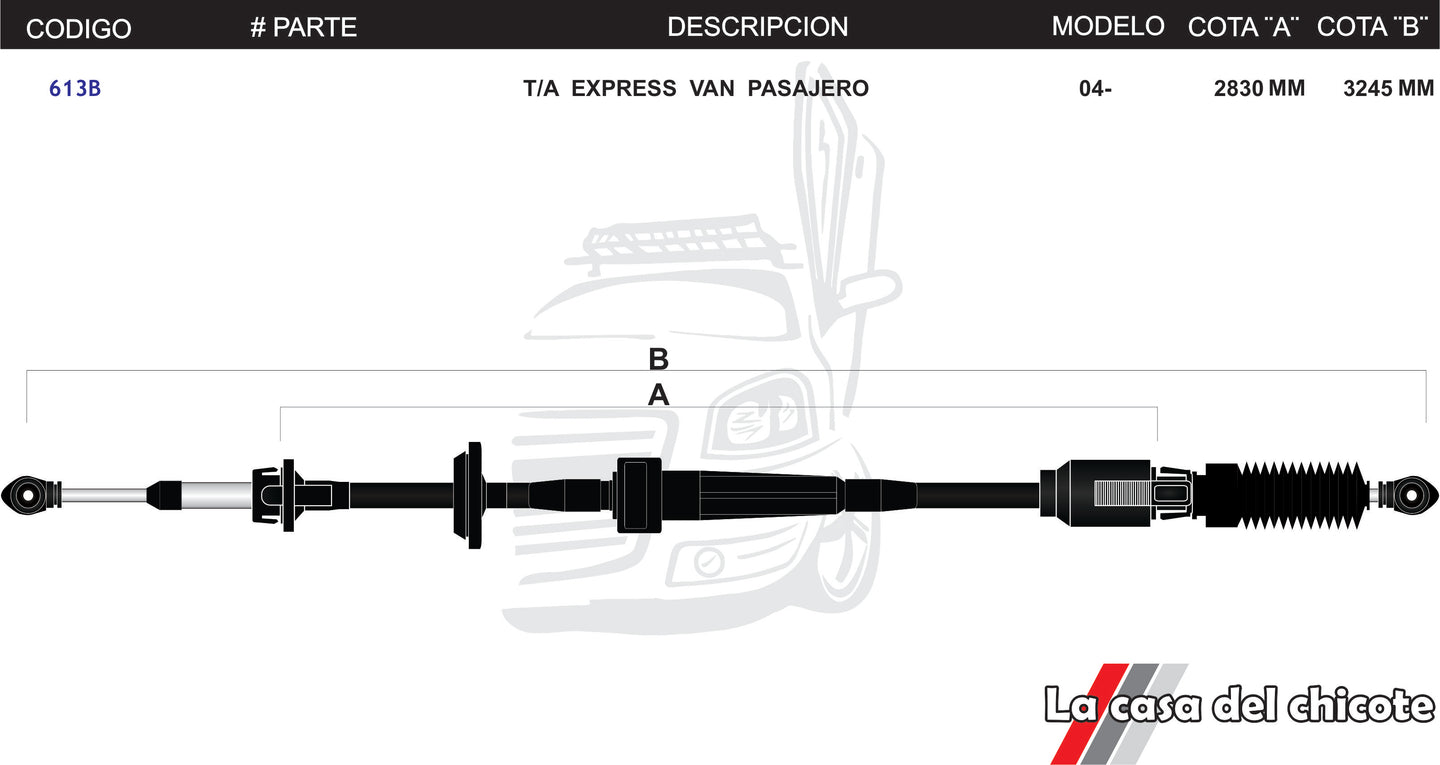 Chicote Selector de Velocidades T/A Express Van Pasajero Modelo.2004-