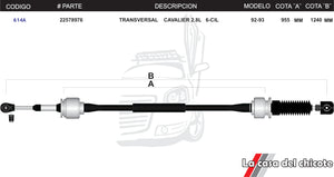 Chicote Transversal Cavalier 2.8L Modelo.92-93