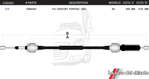 Chicote Selector de Velocidades T/A Century Pontiac USA Modelo.95-