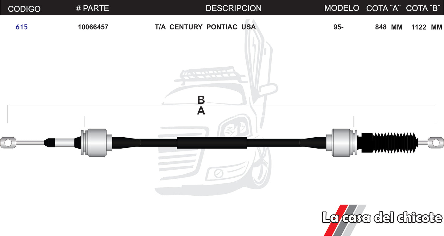 Chicote Selector de Velocidades T/A Century Pontiac USA Modelo.95-