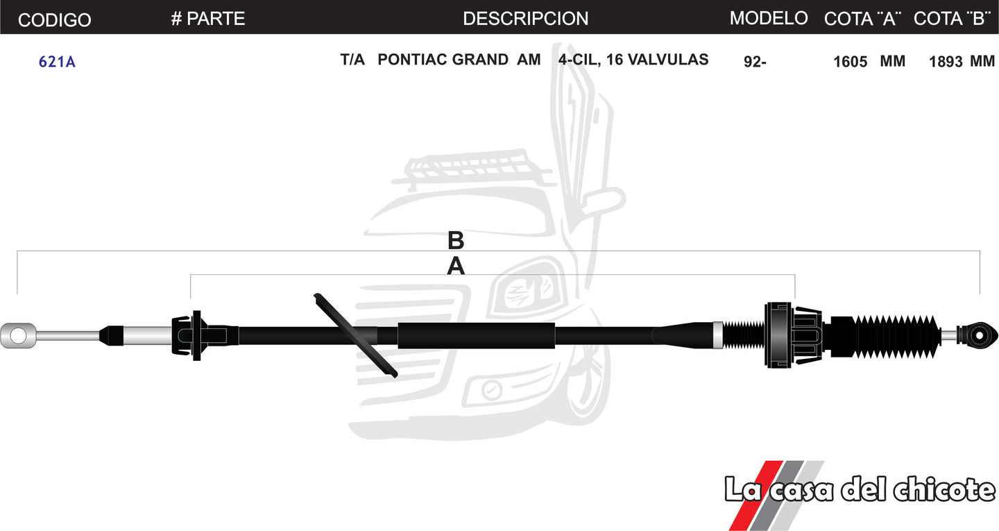 Chicote Selector de Velocidades T/A Pontiac Grand Am Modelo.92-