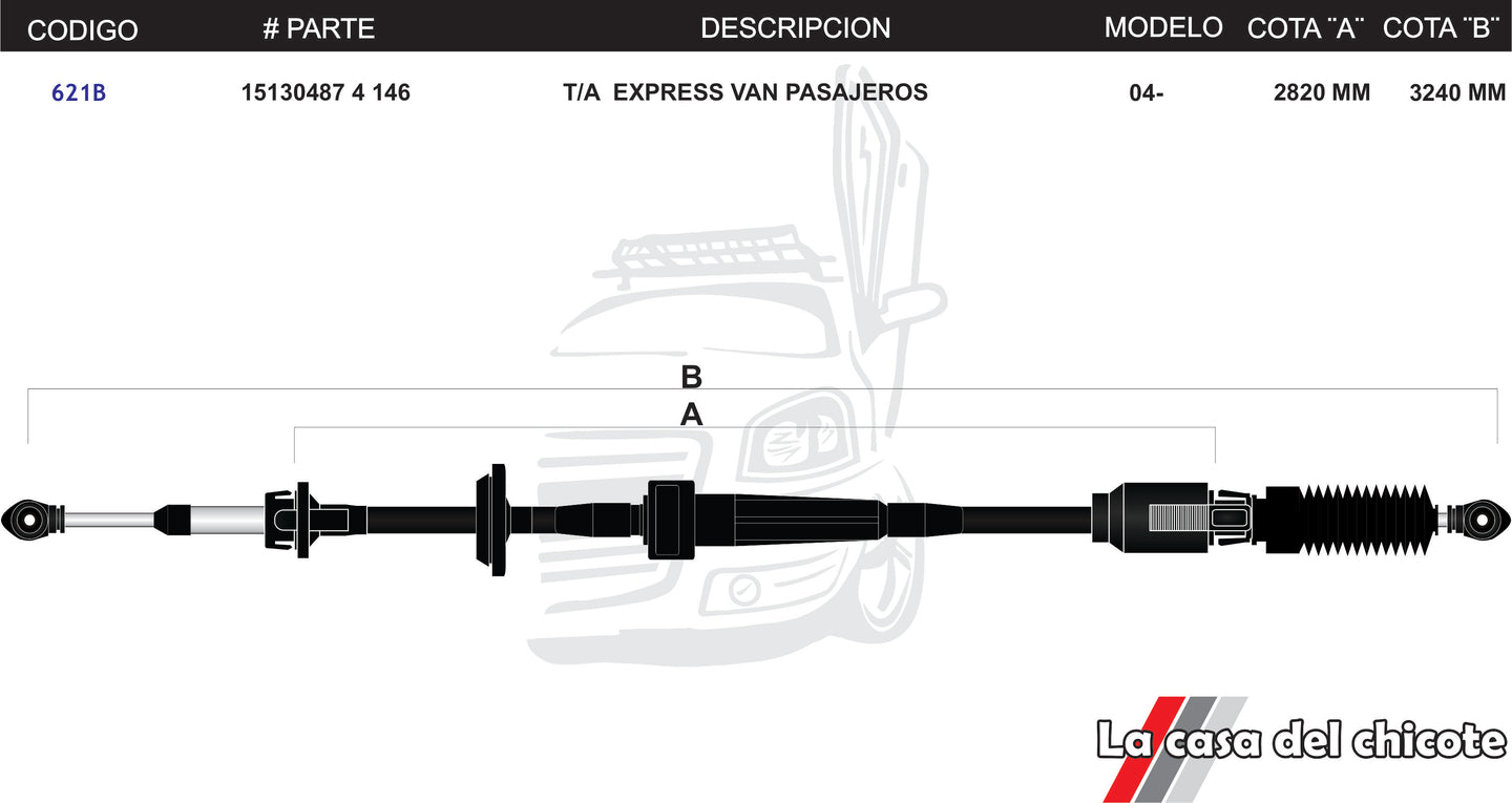 Chicote Selector de Velocidades T/A Express Van Pasajero Modelo.2004-